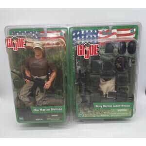 Hasbro 2002 GI JOE 26th Marine & Heavy Machine Gunner Mission Sealed